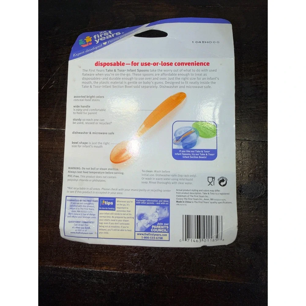 The First Years Take and Toss Infant Spoons 16 Rainbow Colors‎ Disposable